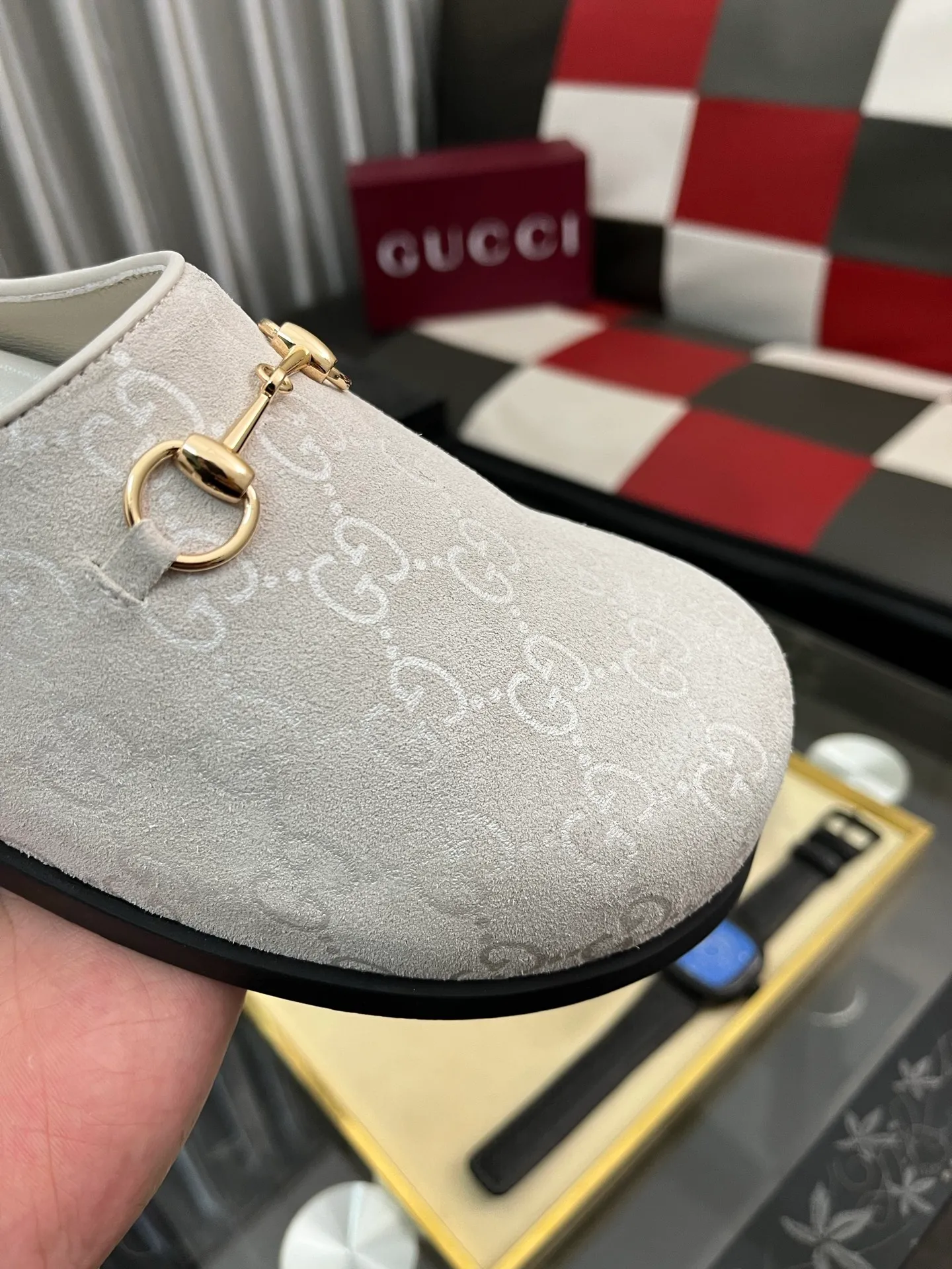 Ex-factory price: 438⌚️⌚️[Gucci] 2025 new season half-slip men's shoes, made of Italian imported first-layer frosted cowhide➕sheepskin lining, original hardware buckle, original combination wear-resistant outsole, real shot 🎬 Very comfortable on the feet, size 38-44